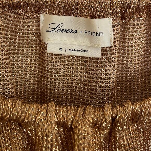 Lovers and Friends Nayelli Metallic Gold Women's Crop Top Size XS - Picture 5 of 8
